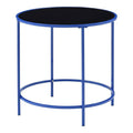 Blue Glass Top Side Table U69228
