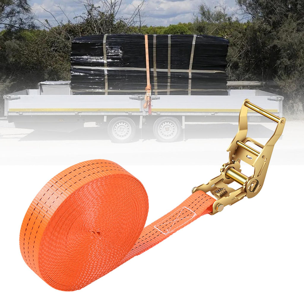 Orange 4cm Multipurpose Cargo Ratchet Straps, 8 Meters H731