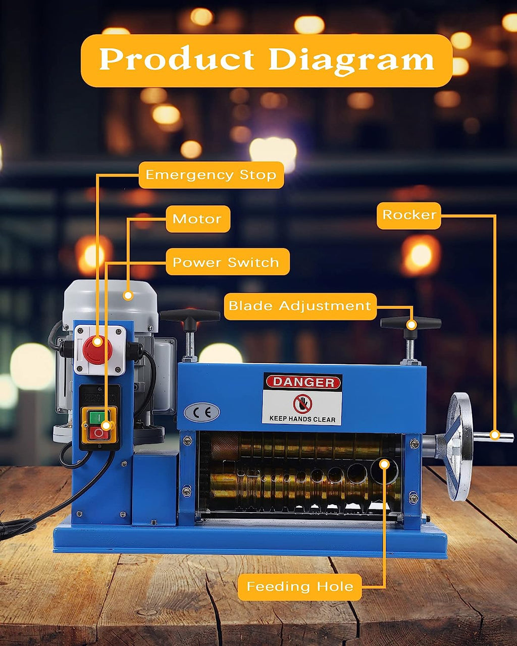 Automatic Wire Stripping Machine for 0.06" -1.5", 75 ft/min, with Extra Manual Crank S3403
