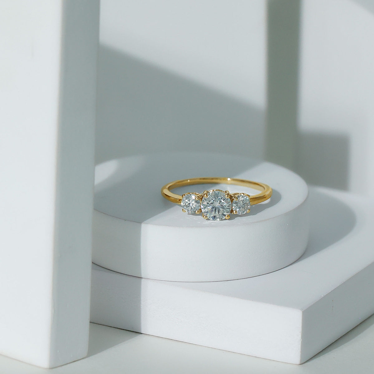 14K Yellow Gold Moissanite Engagement Ring C30959