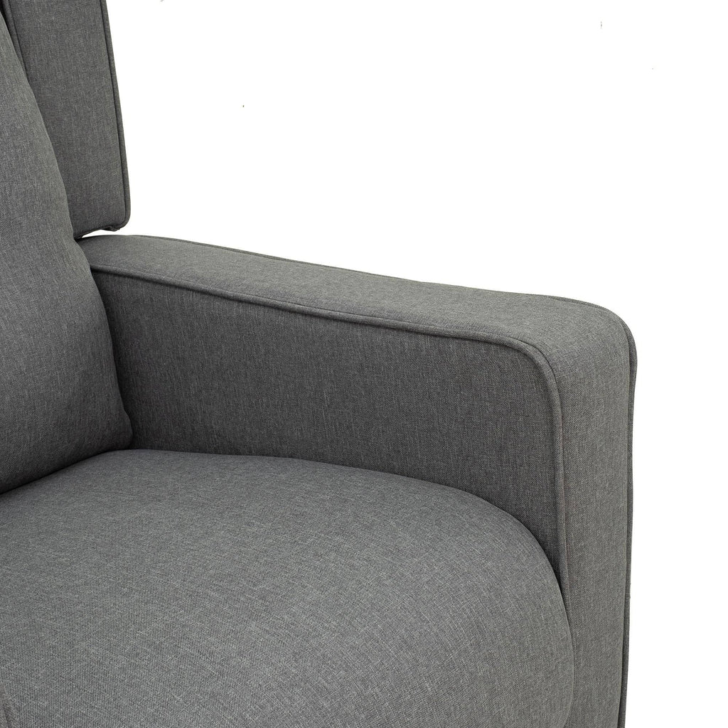Grey Linen Swivel Gliding Recliner Sofa Chair T930908