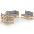 6 Piece Gray Cushioned Pinewood Sectional Sofa Set Y32875