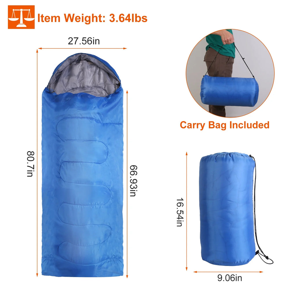 Royal Blue Backpacking Sleeping Bag with Carry Bag A146368