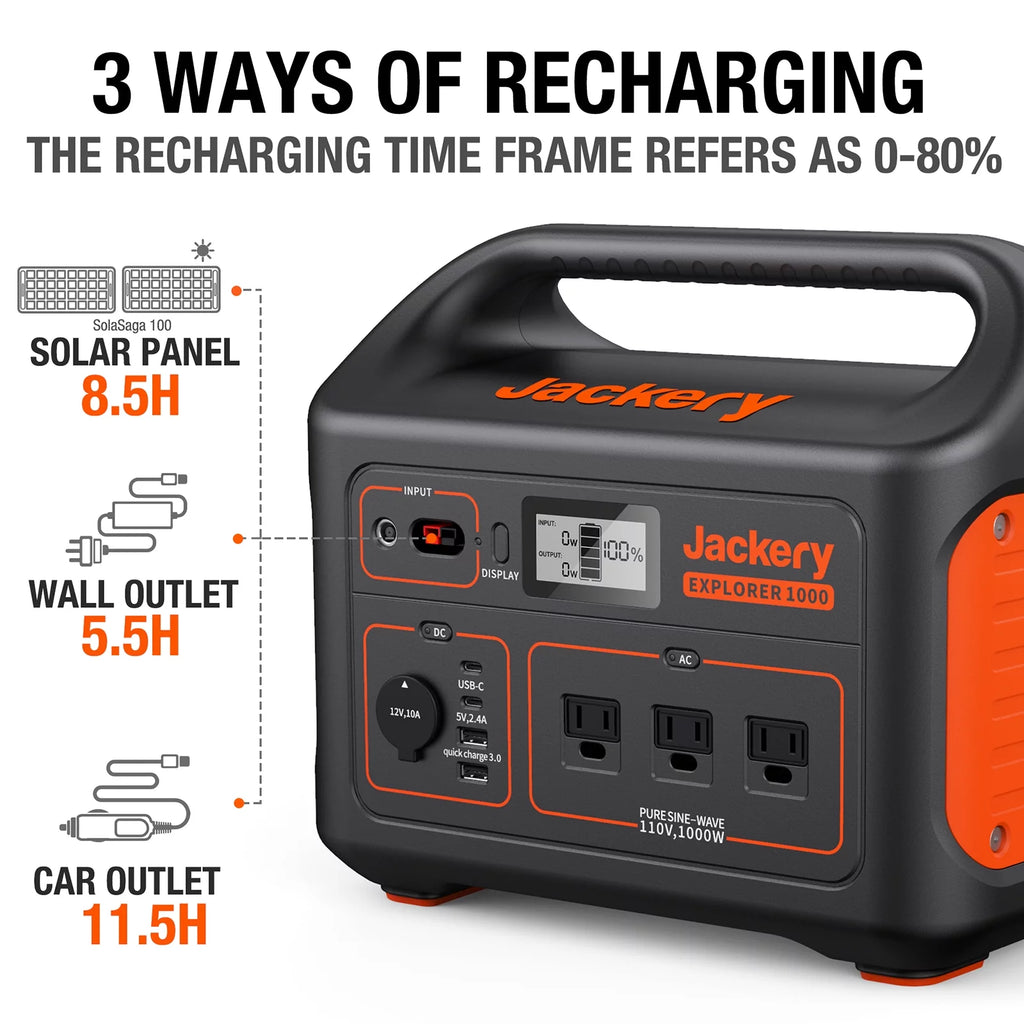 1002Wh Portable Power Station with 100W Solar Panels X647
