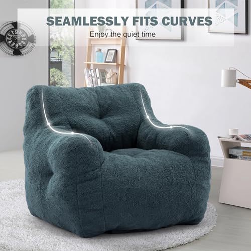 3FT Teddy Fabric Bean Bag Chair with Filler Q31300