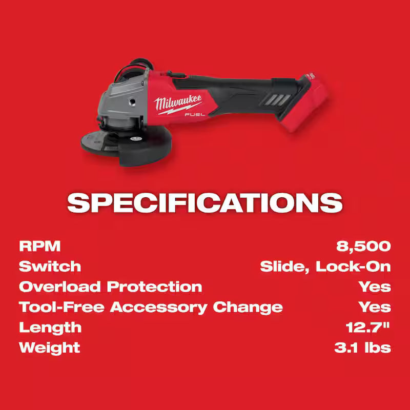 18V Cordless 4-1/2 in./5 in. Grinder Kit with Two 6.0 Ah Batteries F135