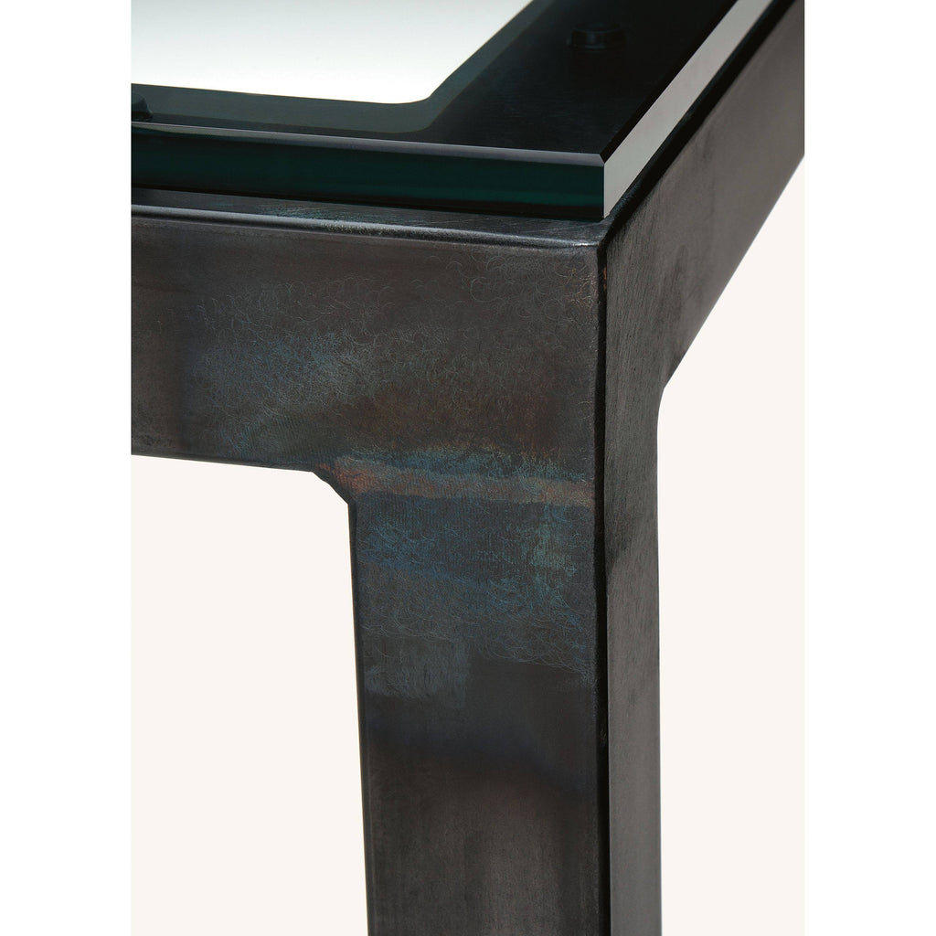 White Marbled Quartz Top Bar Table with Steel Base D85484