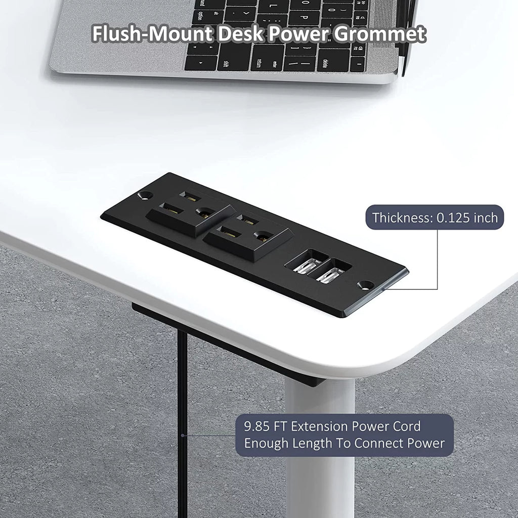 Recessed Power Strip with USB, 2 AC Outlets & 2 USB Ports N9704