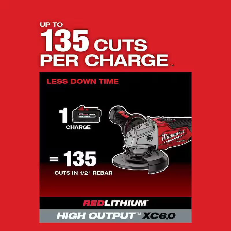 18V Cordless 4-1/2 in./5 in. Grinder Kit with Two 6.0 Ah Batteries F135