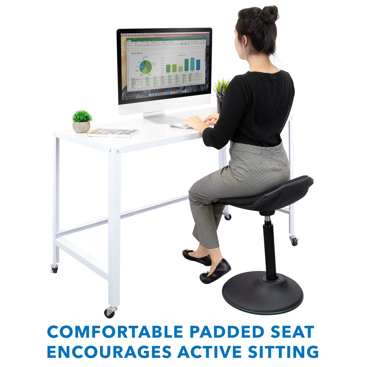 Ergonomic Height Adjustable Backless Stool Y297283