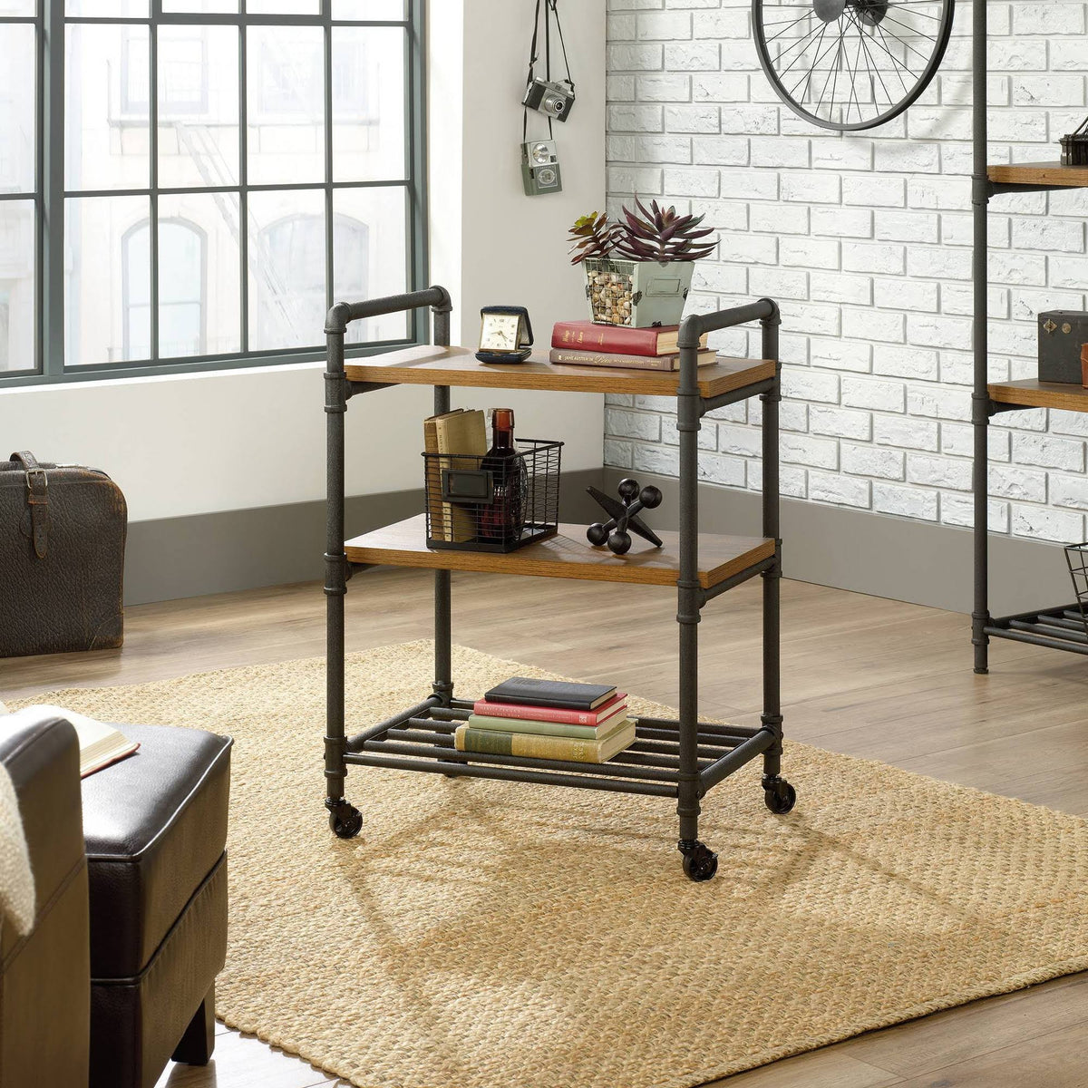 Checked Oak Multi-Purpose Cart X811584