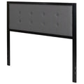 Dark Grey Fabric Tufted Full Size Metal Headboard I826263