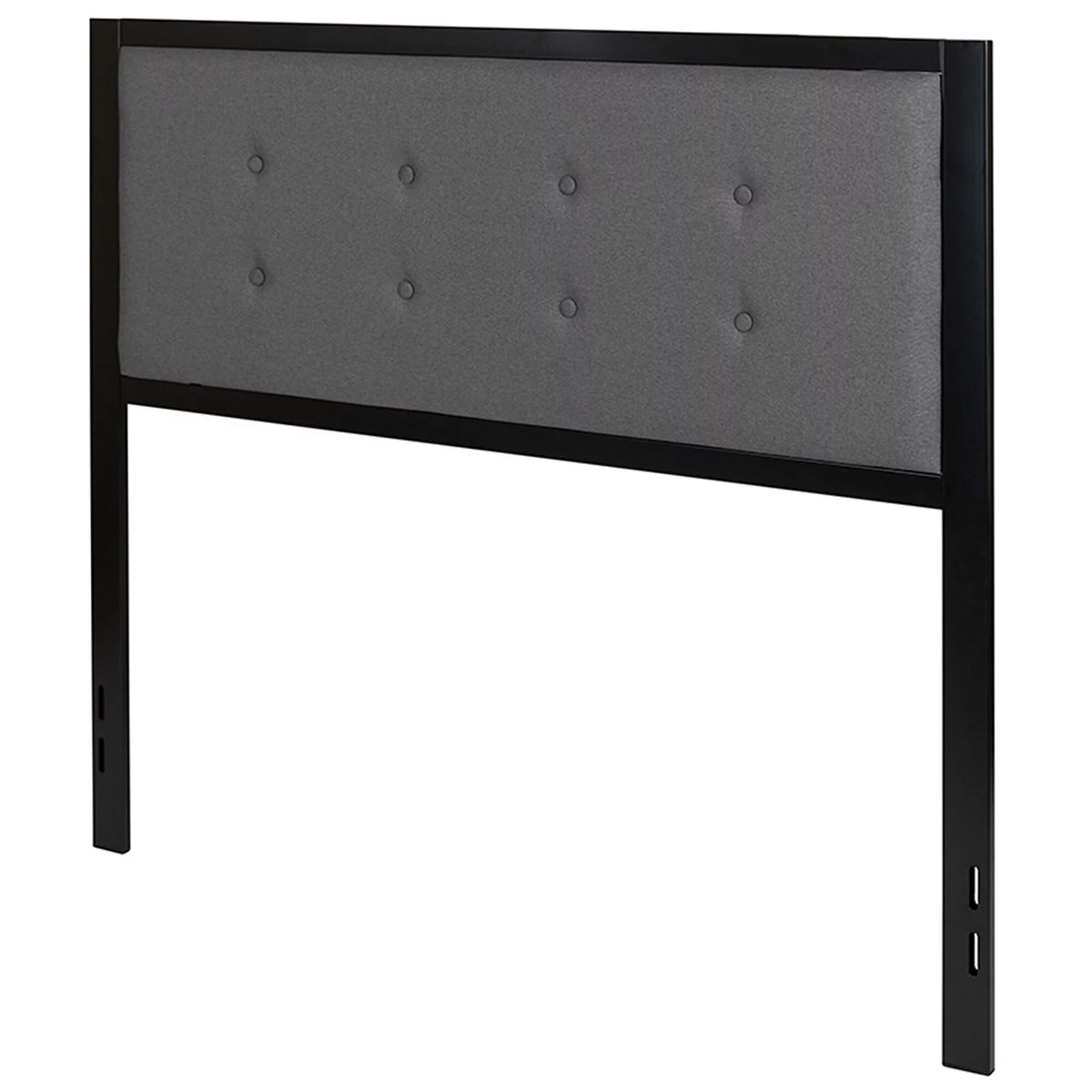 Dark Grey Fabric Tufted Full Size Metal Headboard I826263