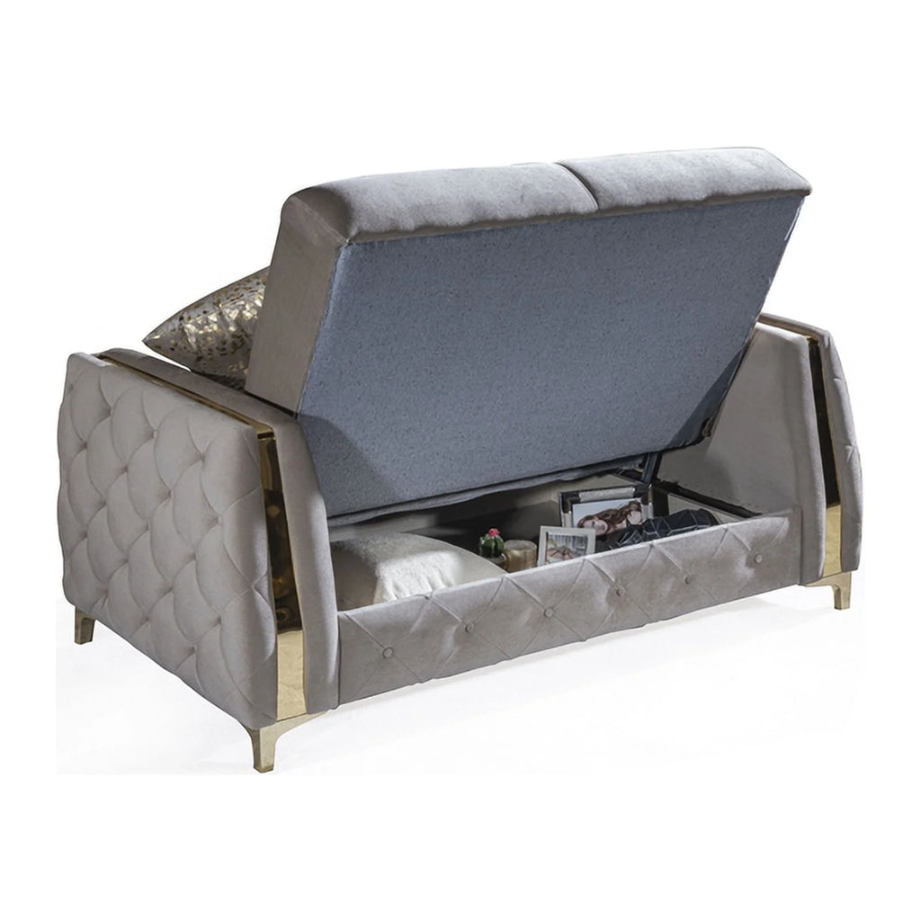 2PC Living Room Set Wood Taupe Y3356
