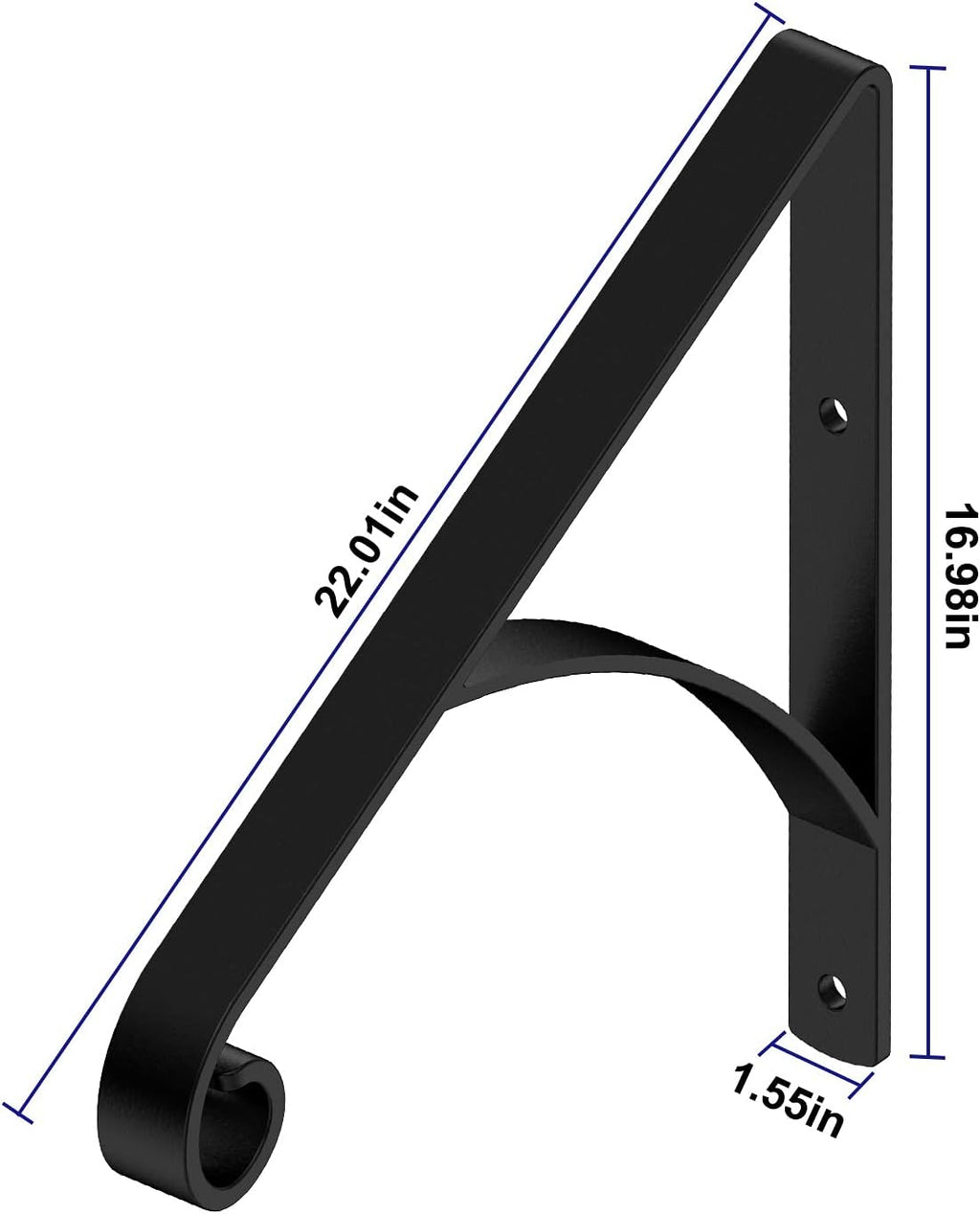 Black Metal Handrail for Outdoor Steps Stair Railing Kit L6760