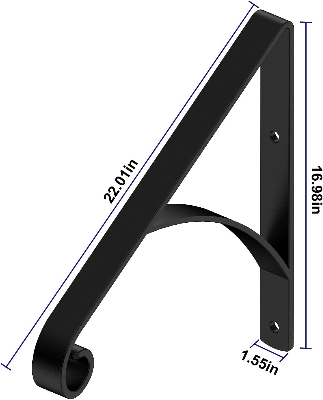 Black Metal Handrail for Outdoor Steps Stair Railing Kit L6760