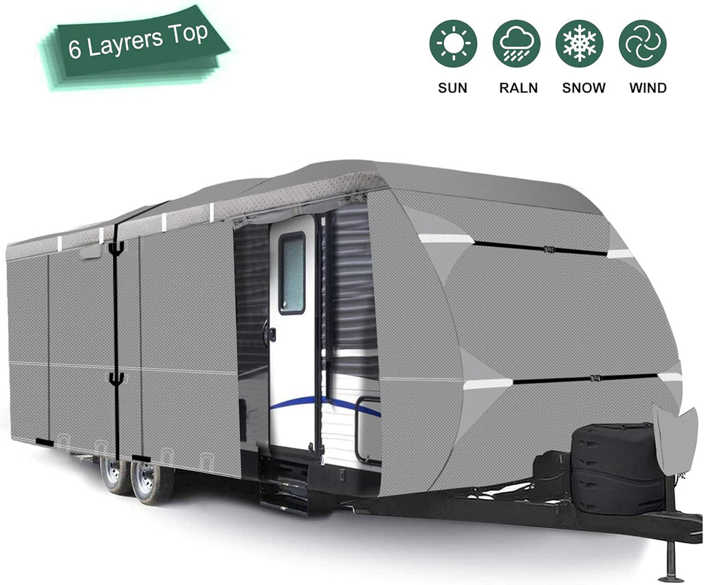 24ft Waterproof 6 Layers RV Travel Trailer Cover with Tongue Jack Cover J859