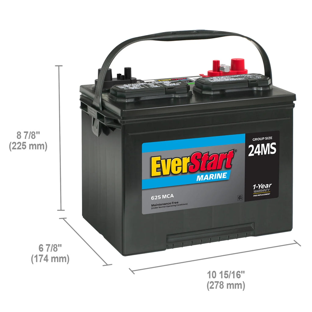 Lead Acid Marine Starting Battery Group Size 24MS 12 Volt 1000 MCA V45406