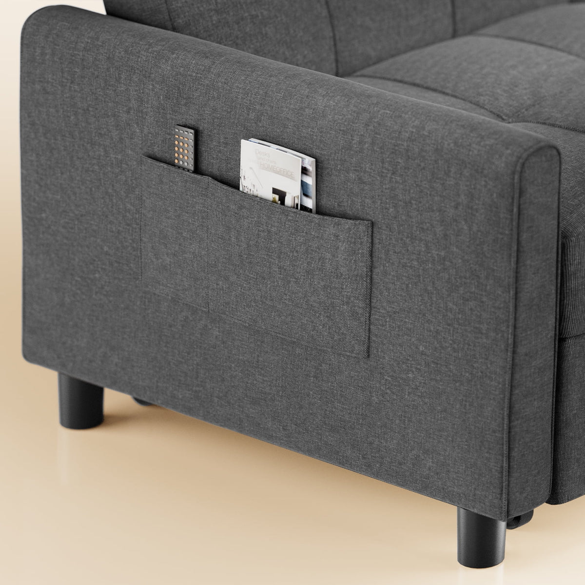 Gray Convertible Sofa Bed E18256