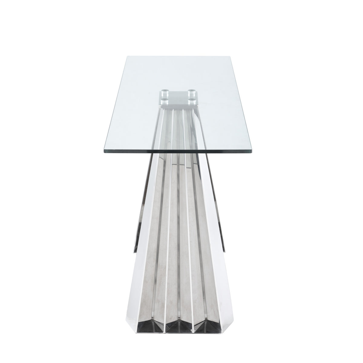 Glass Sofa Table with Flare Pyramid Base Q89601