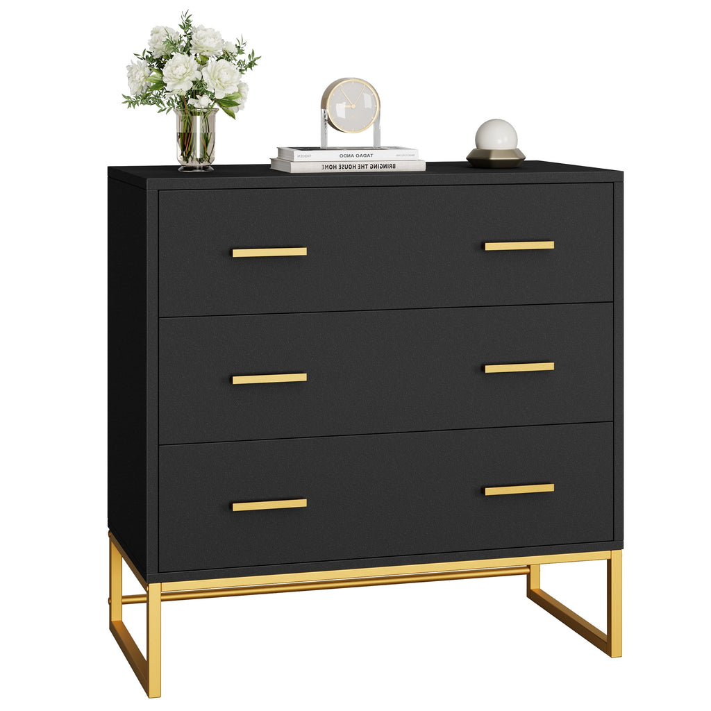 White 3 Drawer Wood Dresser K1238