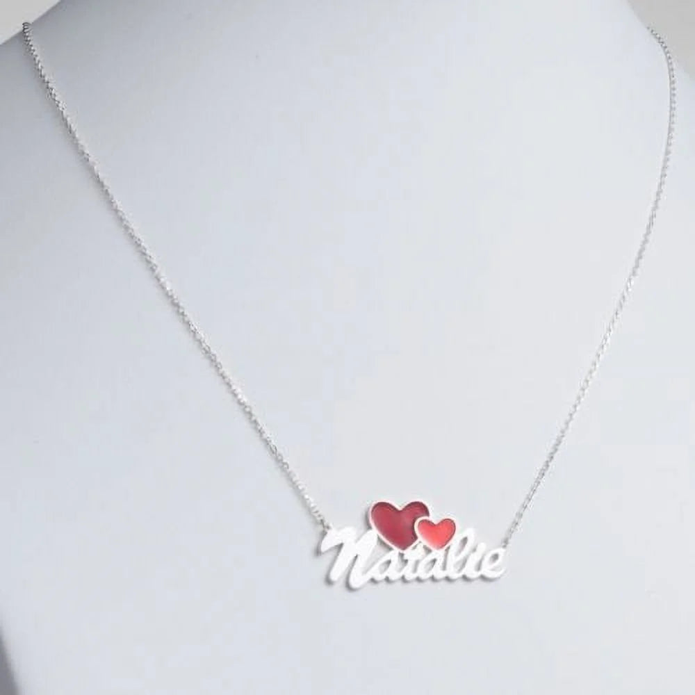 Enamel Hearts Necklace D520436