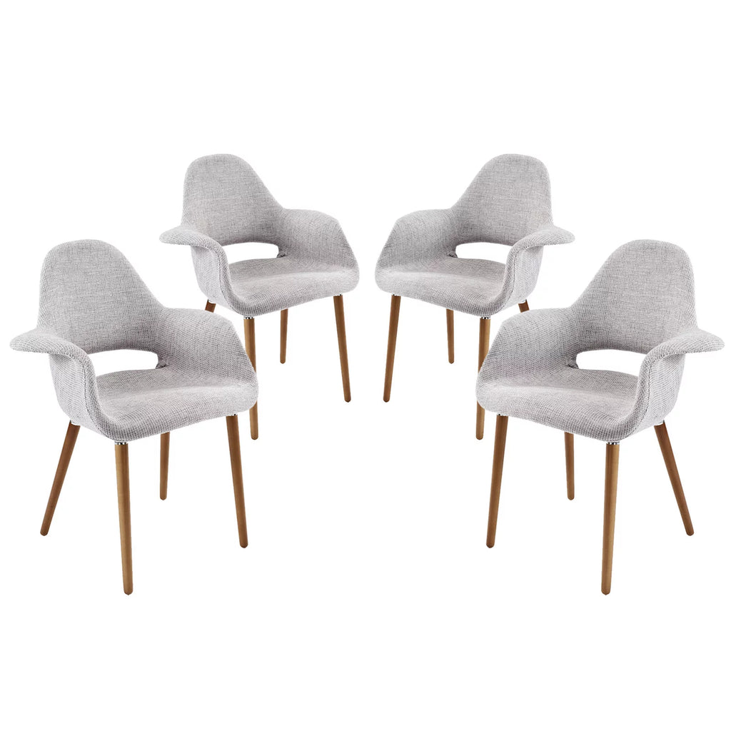 Light Gray Dining Armchair Set of 4 X275952