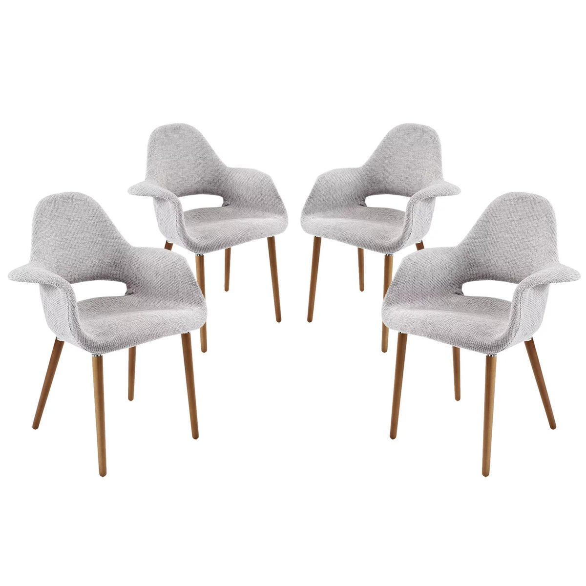 Light Gray Dining Armchair Set of 4 X275952