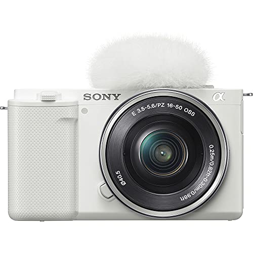 White Mirrorless Camera with 16-50mm Lens W3748