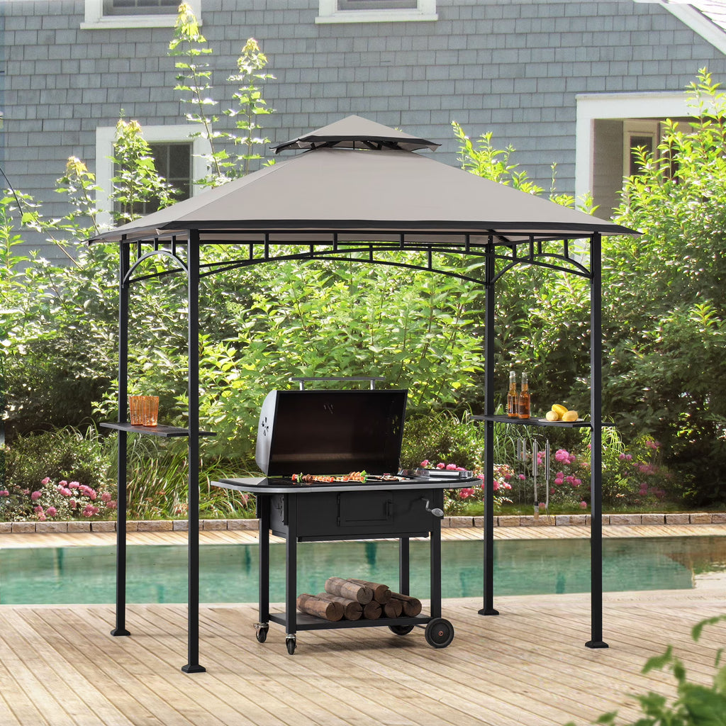 Black Steel 2-tier Grill Gazebo Q6262