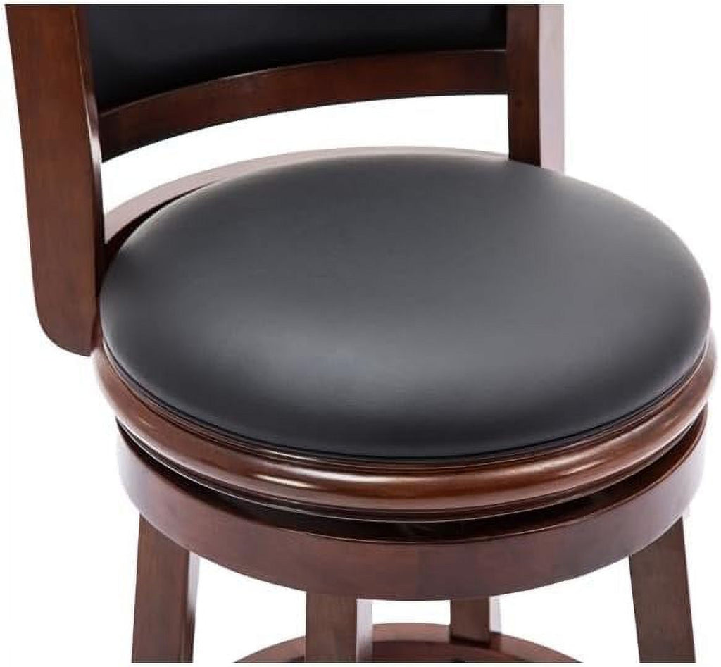 Mid-Century Wood Swivel Stool in Cherry/Black M47683