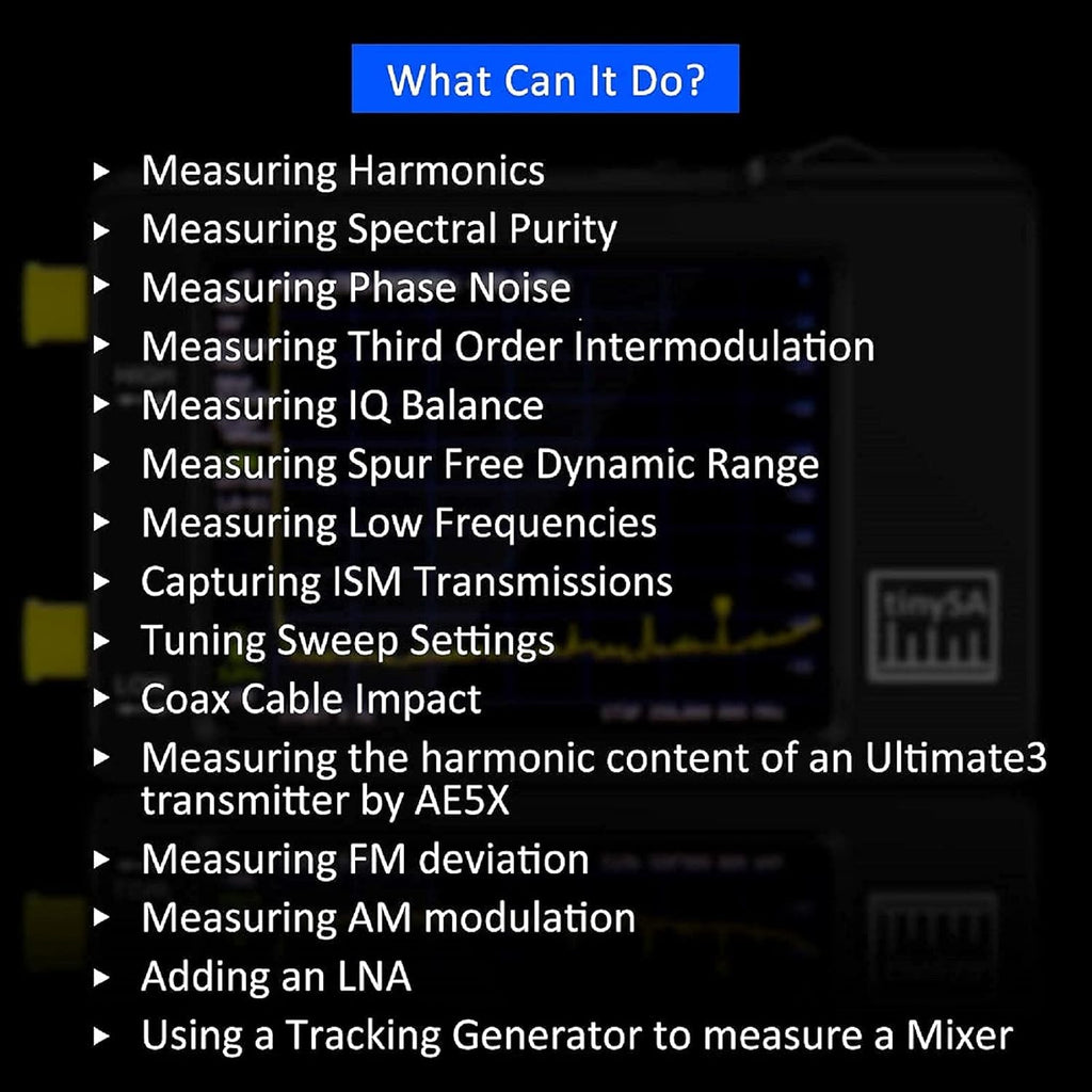 Portable Spectrum Analyzer with Antenna SMA Male to UHF Female Cables & 30db Attenuator, 0.1MHZ-960MHz 2.8'' Touchscreen X797