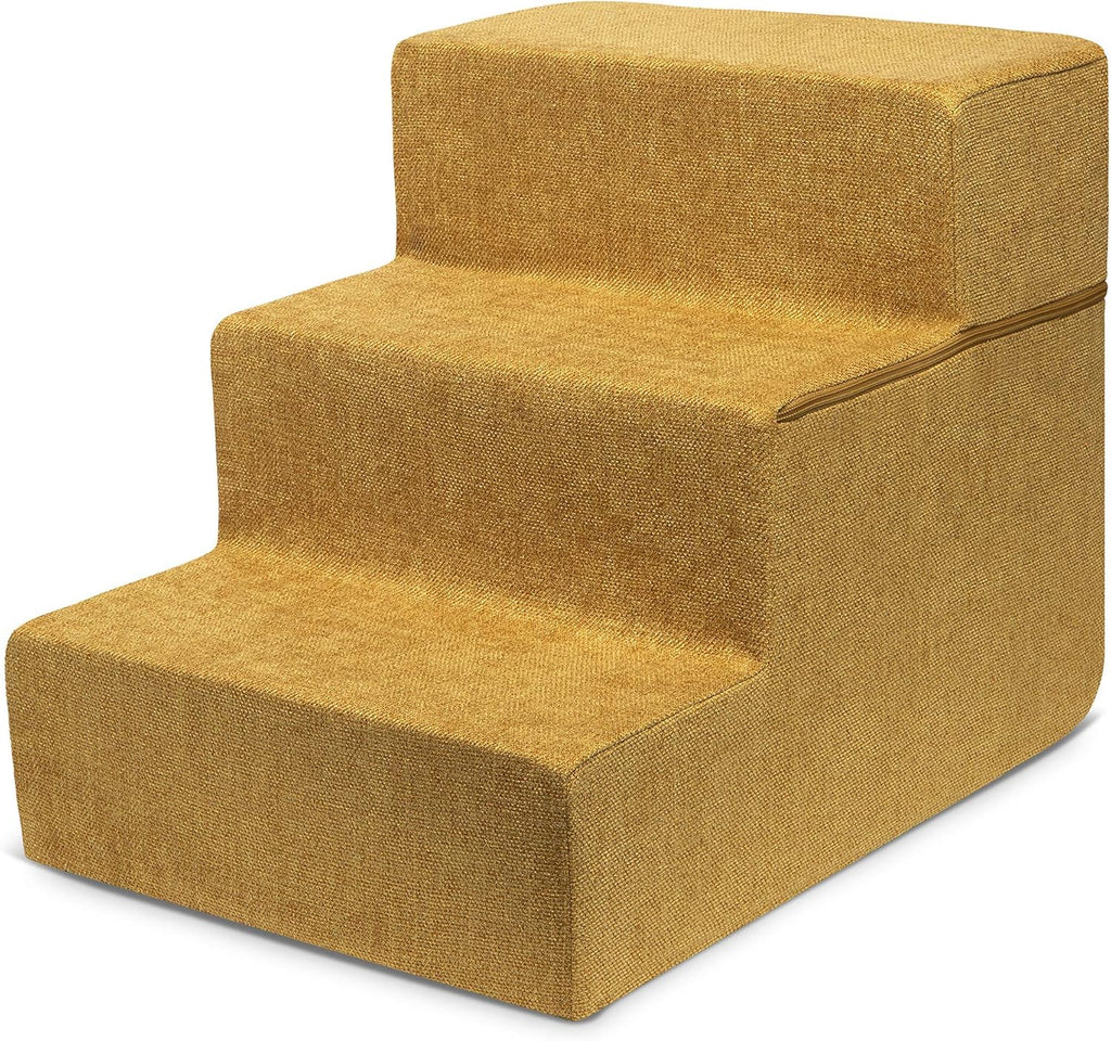 Ash Gray Linen 3-Steps Pet Stairs Pack of 2 D152035