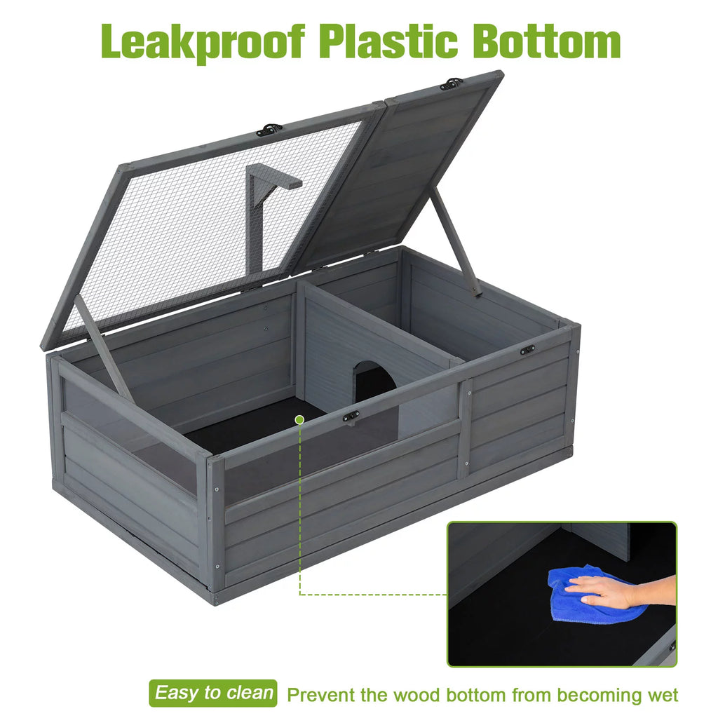 Large Wooden Tortoise House Enclosure with Support Frame Z9325