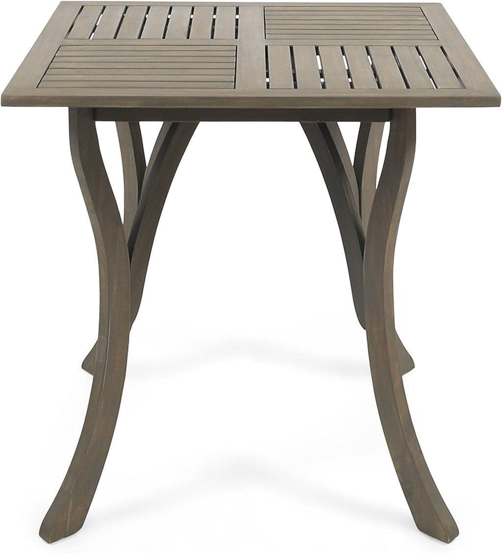Gray Acacia Wood Square Dining Table Y8986