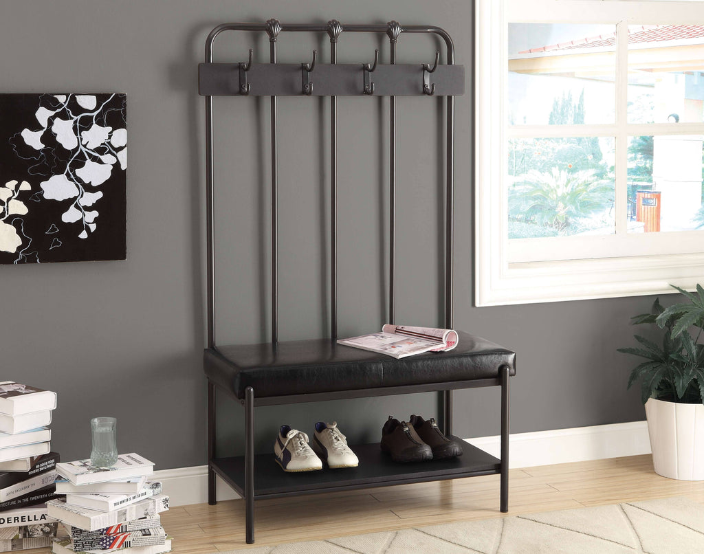 Charcoal Grey Metal Bench N8949