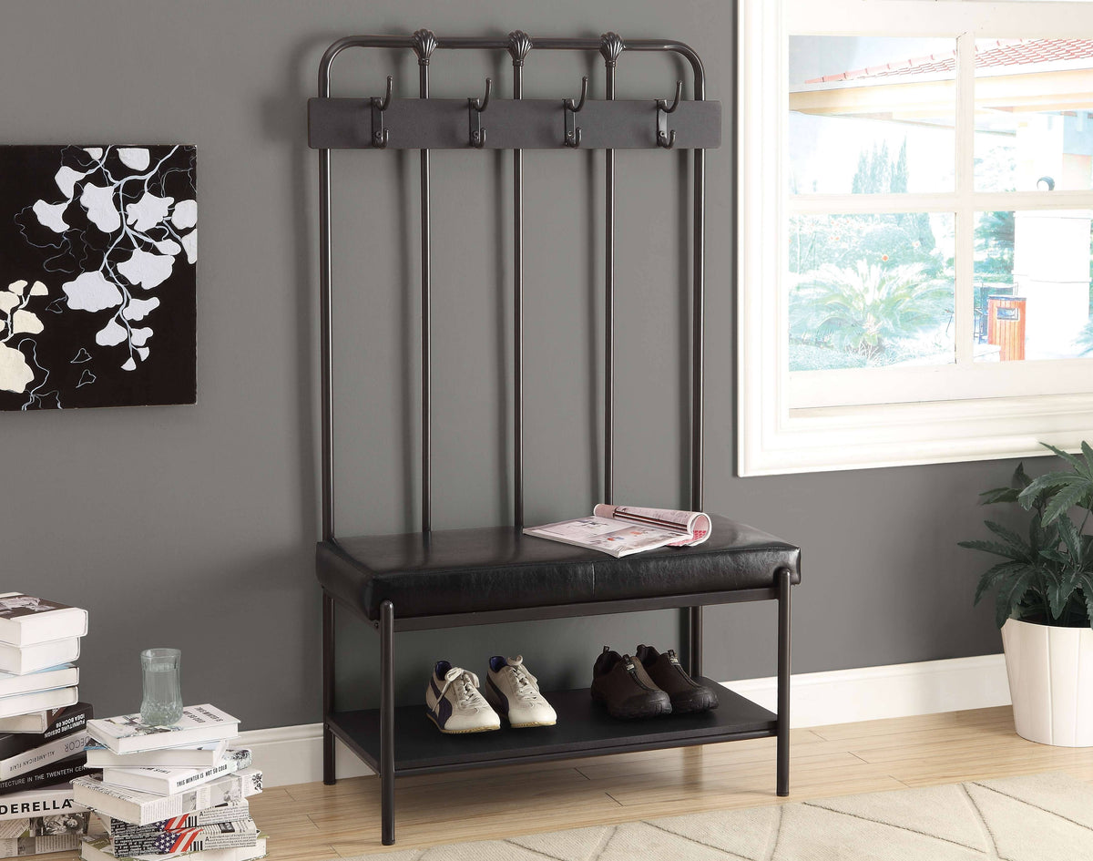 Charcoal Grey Metal Bench N8949