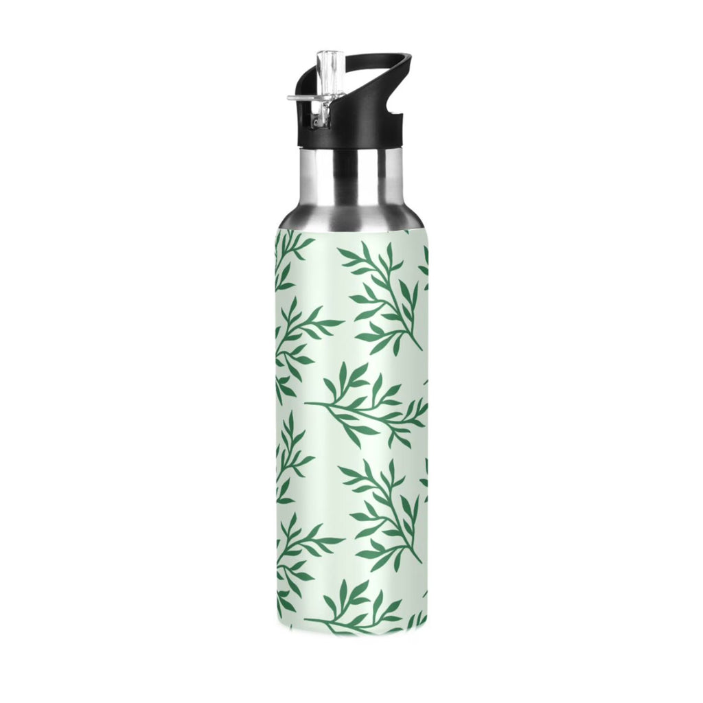 Green Stainless Steel Insulated Water Bottle with Straw Lid A39564