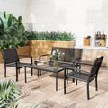 4 Pieces Textilene Steel Outdoor Furniture Set with Loveseat Tea Table T384914