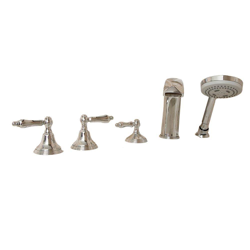 2-Handle Deck-Mount Roman Tub Filler with Handshower in Polished Chrome M3402