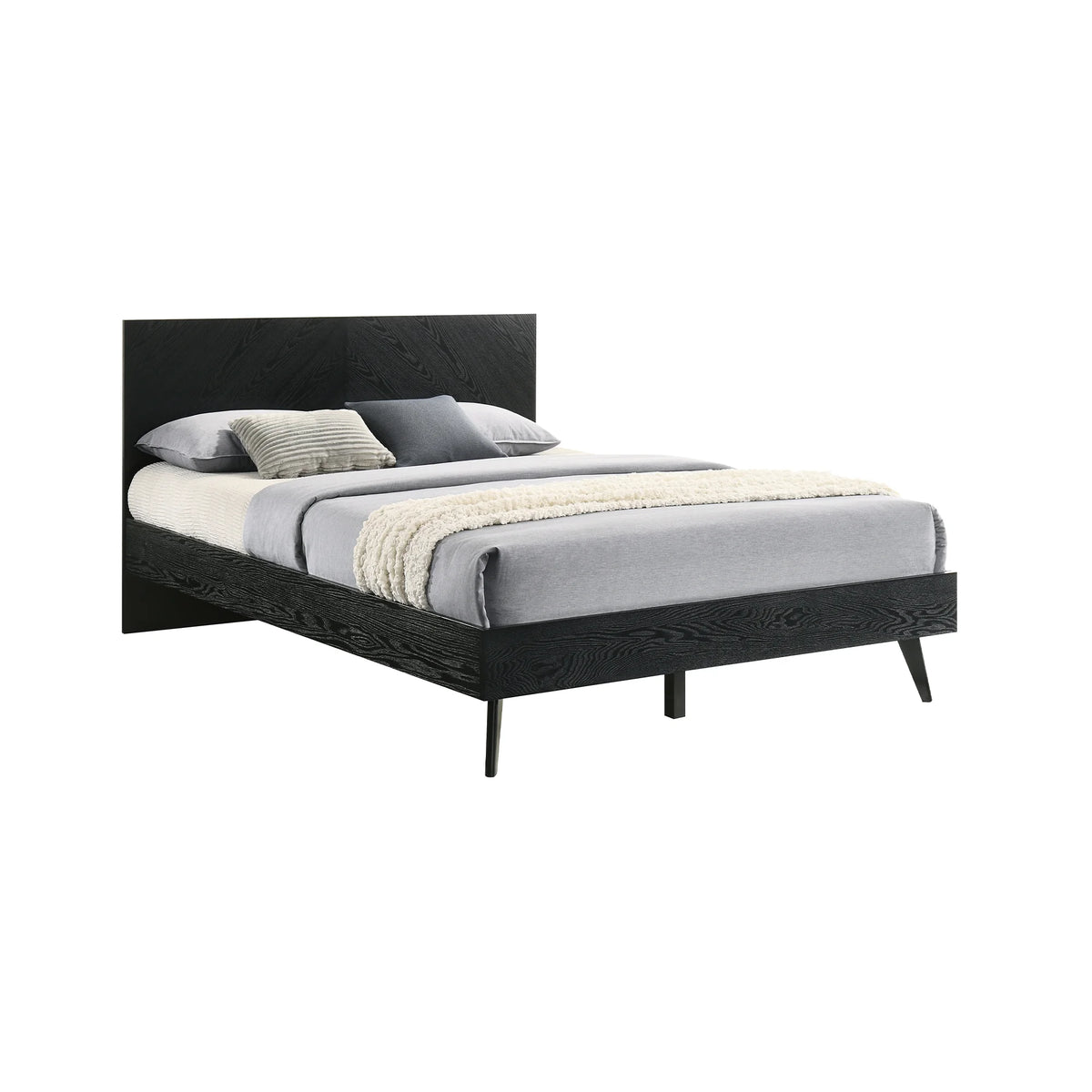 Queen Platform Wood Bed Frame in Black I60953