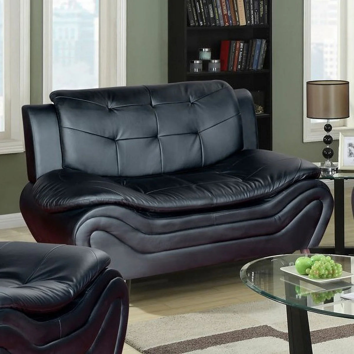 3 Piece Modern Sofa Set, BLACK B118992