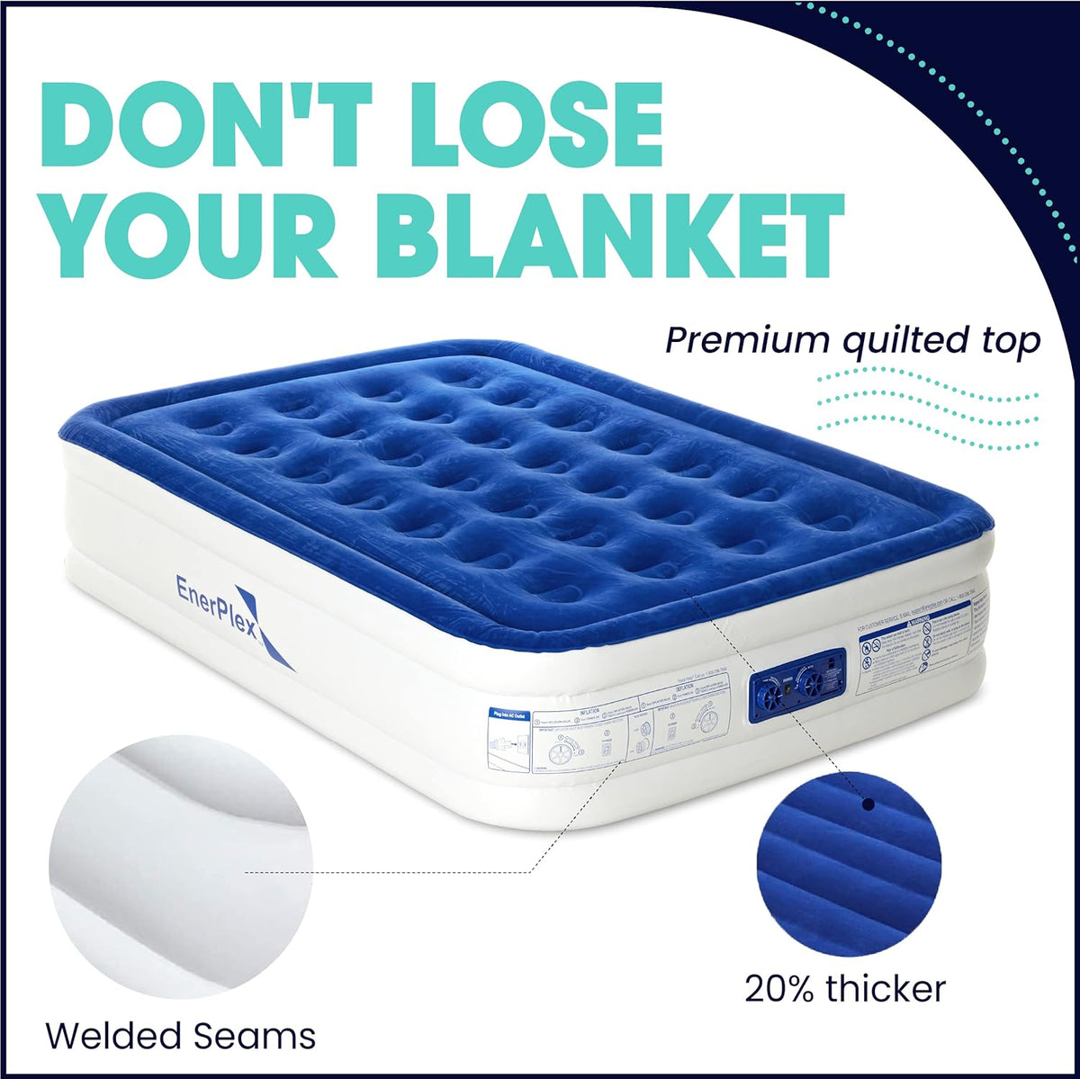 Luxury Queen Inflatable Air Mattress with Built-in Dual Pump P24180