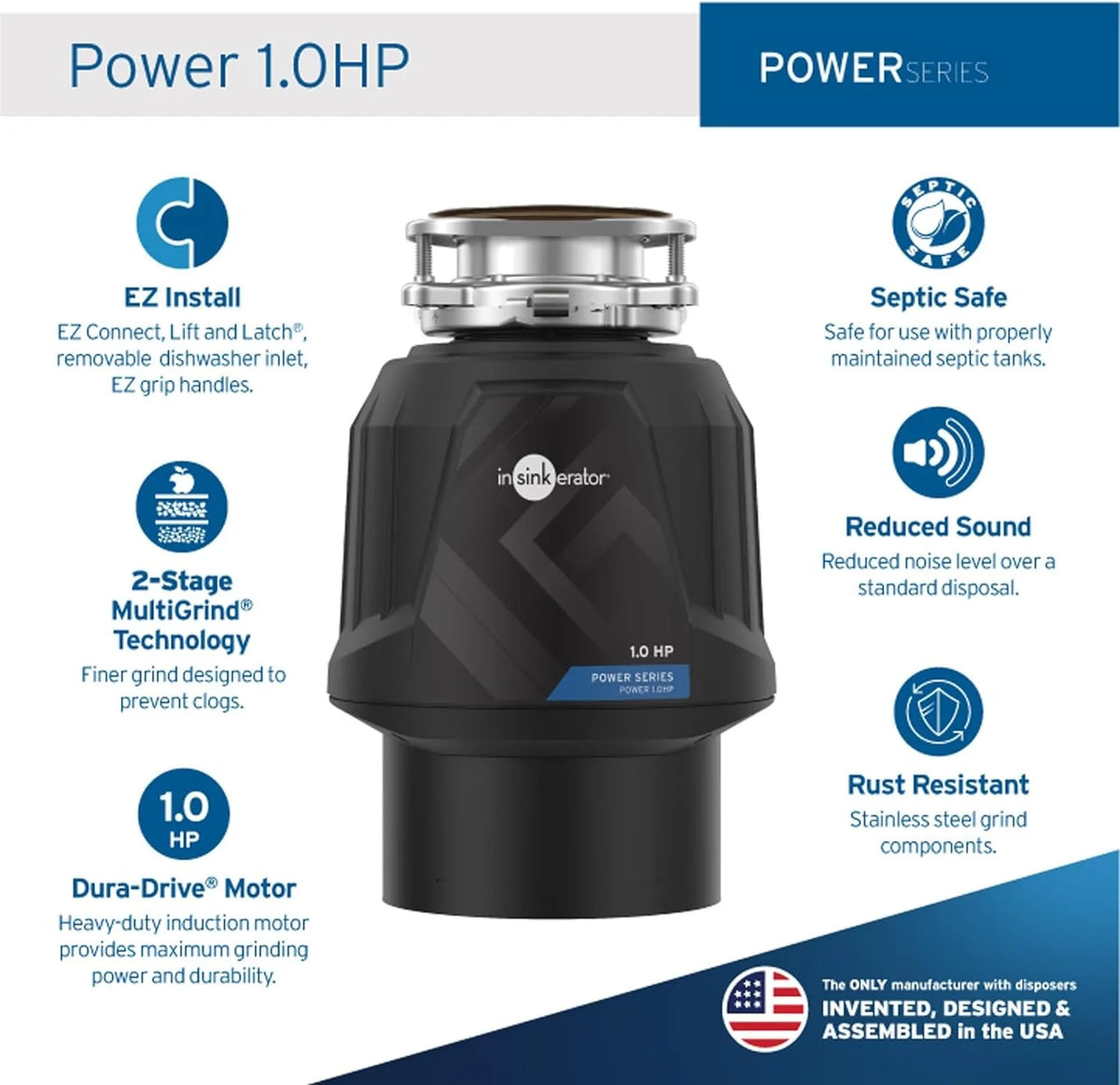 1 HP Continuous Feed Garbage Disposal S985