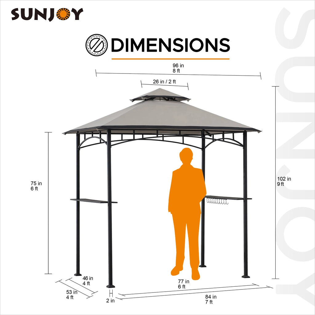Black Steel 2-tier Grill Gazebo Q6262