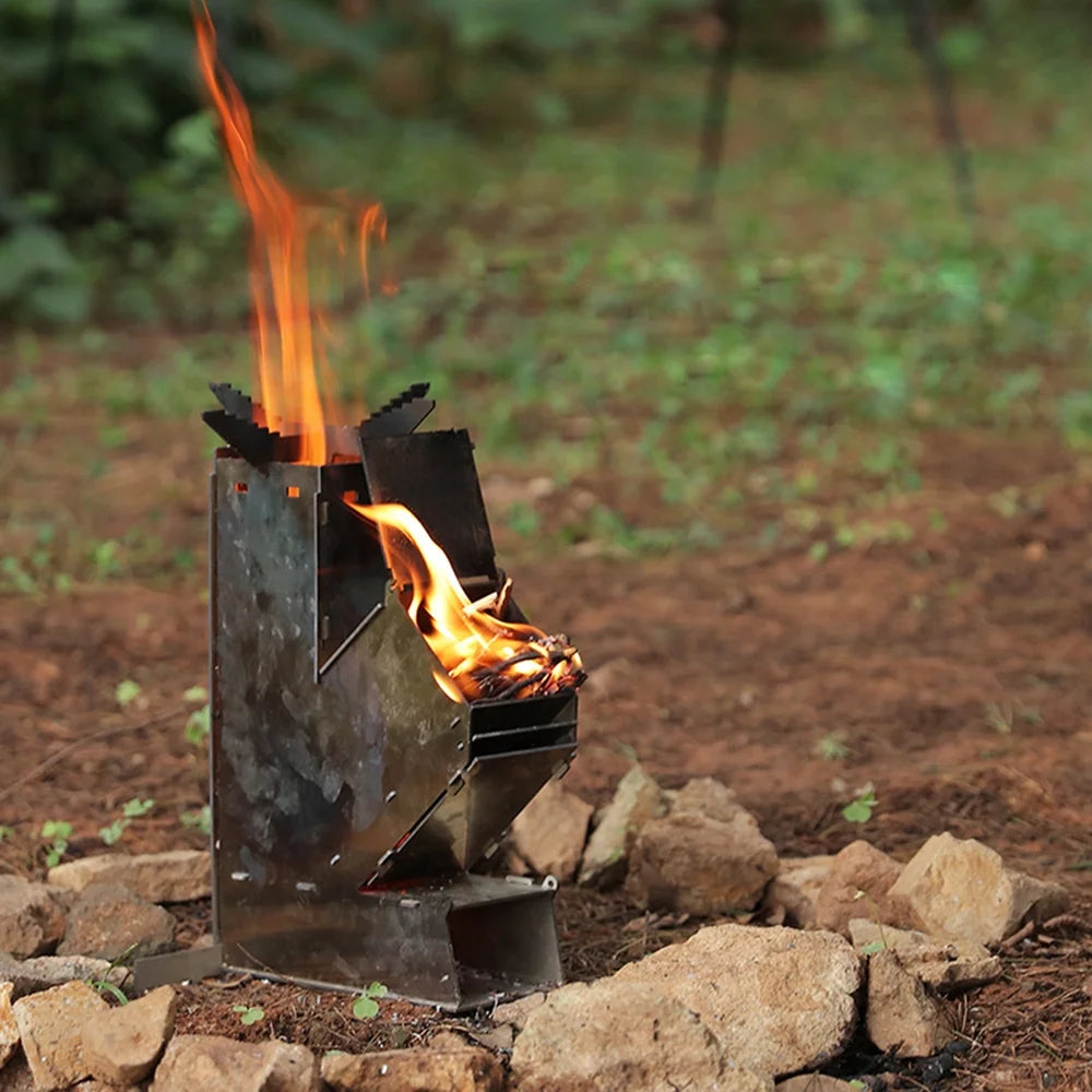 Portable Stainless Steel Wood Burning Rocket Stove L44240