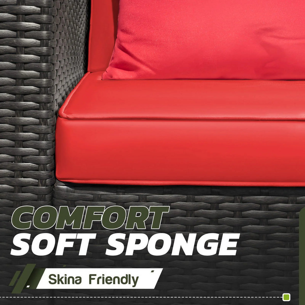 5 Pieces Outdoor Sectional Sofa with Tea Table and Ottoman Q27180