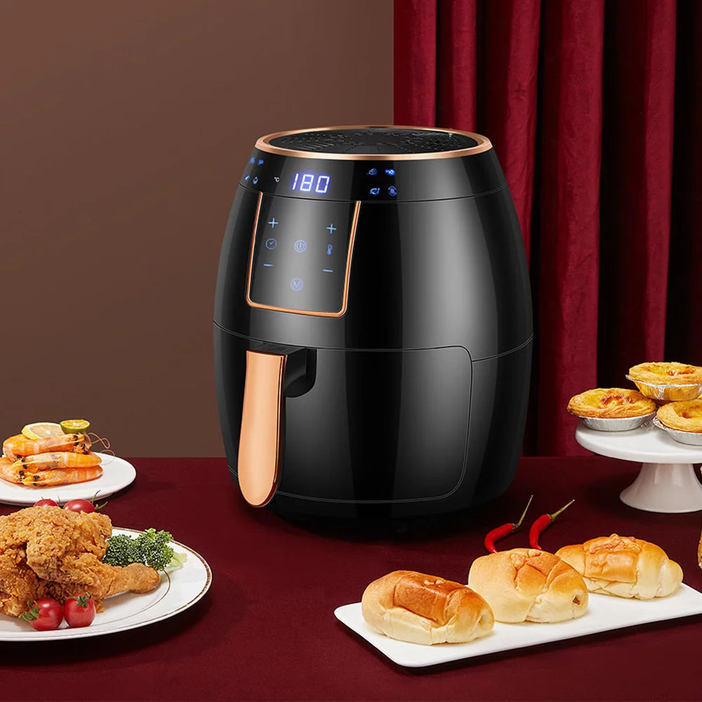 5.5L 1300W Touch Screen Electric Air Fryer with Bakeware D521