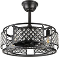Black Industrial Caged Ceiling Fan with Remote Control X60005