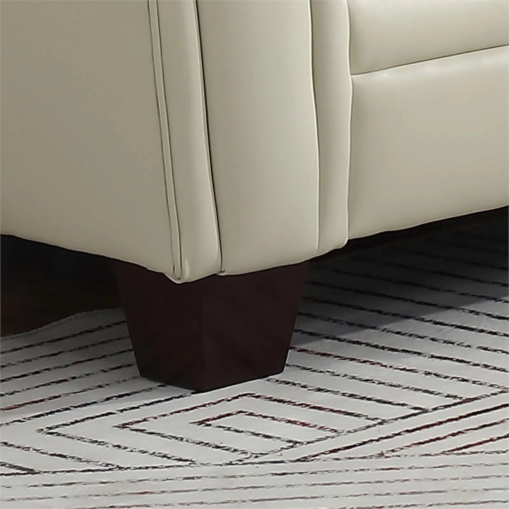 Tufted Leather Sofa In Ivory V585